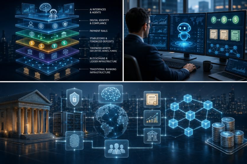 Futuristic Fintech Infrastructure Infographic